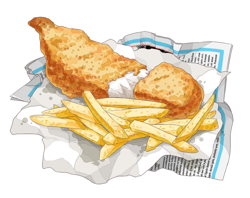 clipart of fish and chips - photo #13