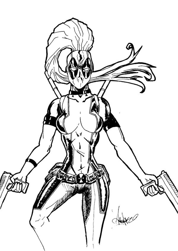 lady deadpool coloring pages - photo #3