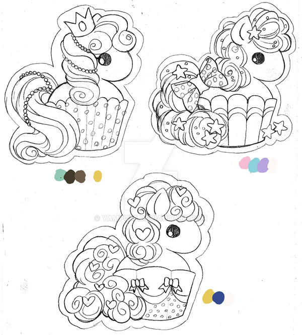 yampuff christmas pony cupcake coloring pages - photo #2