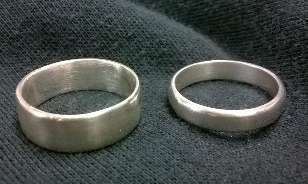 Silver coin wedding ring