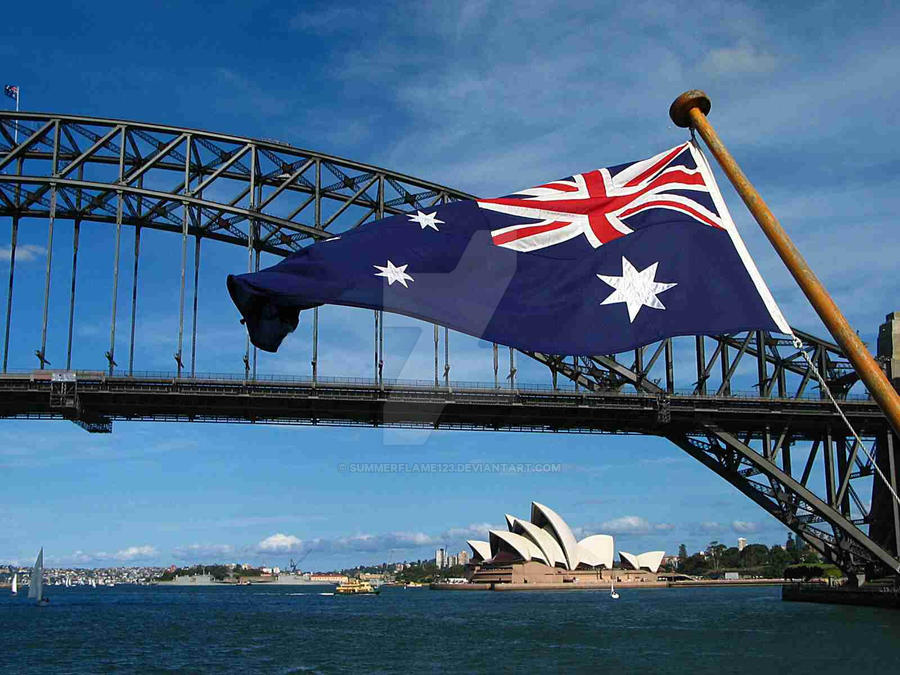 australian flag sydney harbour by summerflame123 d1hh7f0