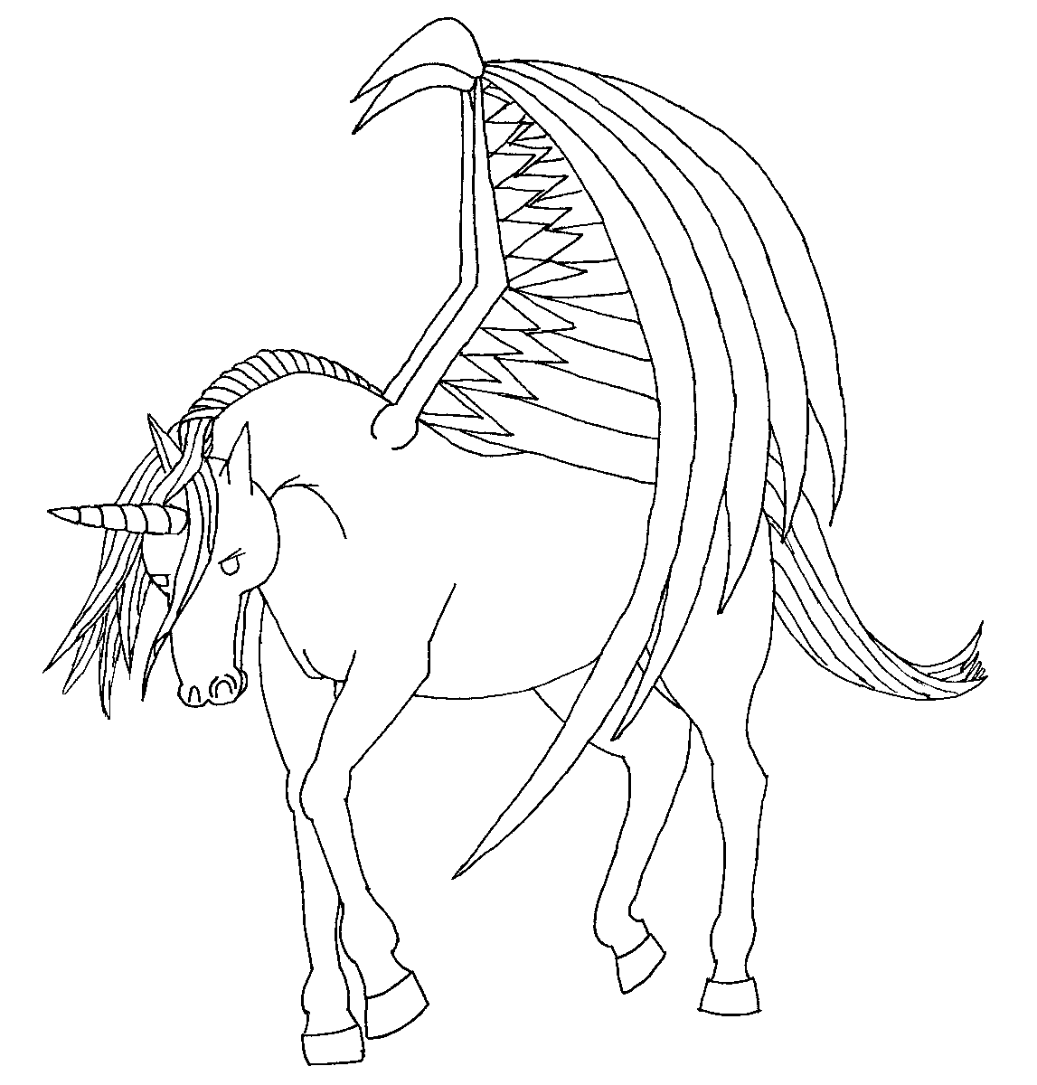 unicorn with wings lineartroyalphoenix on deviantart