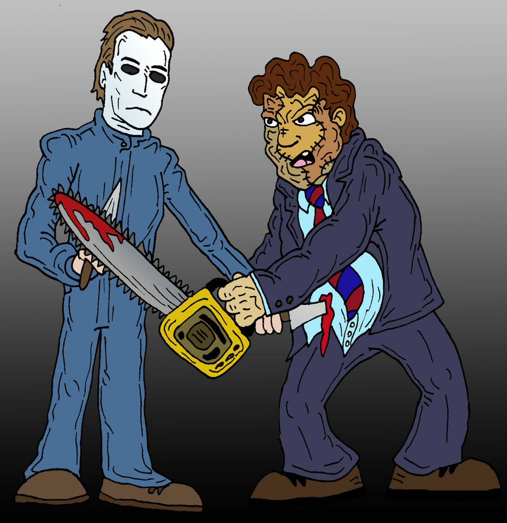 Michael Myers VS Leatherface by Lordwormm on DeviantArt