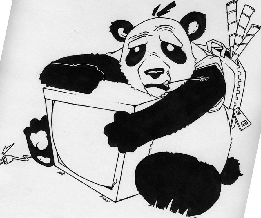 Панда засадила стройный художнице